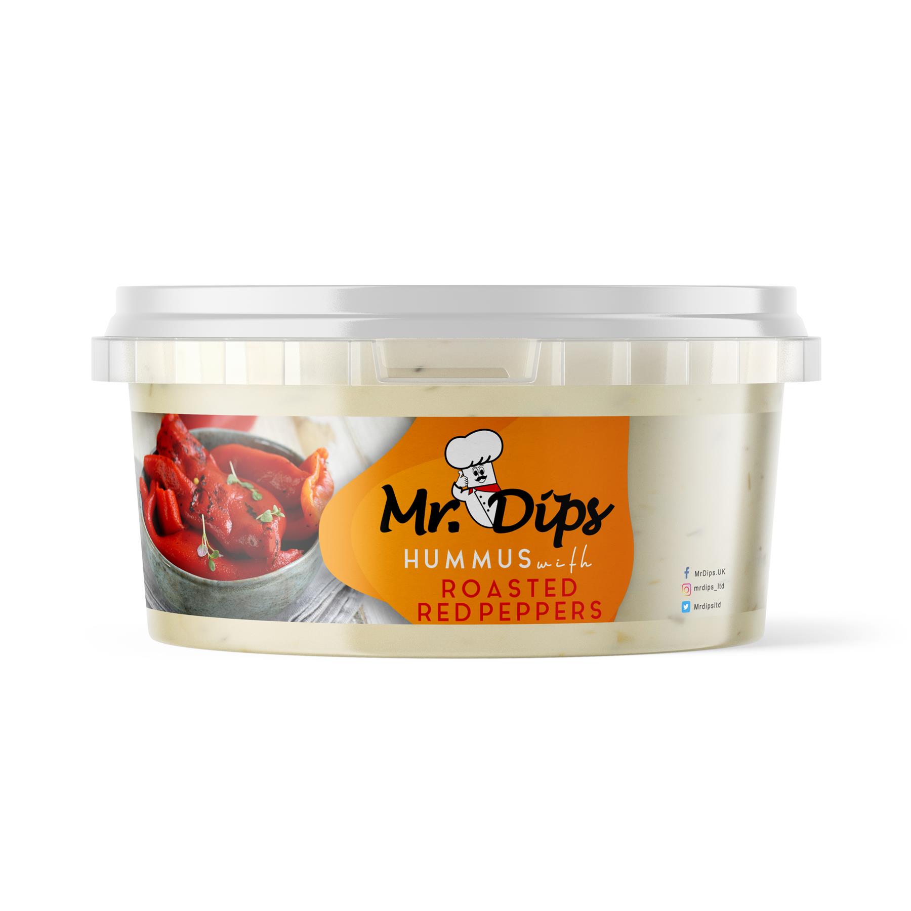Mr Dips Hummus With Roasted Red Pepper 2 x 400g Tubs