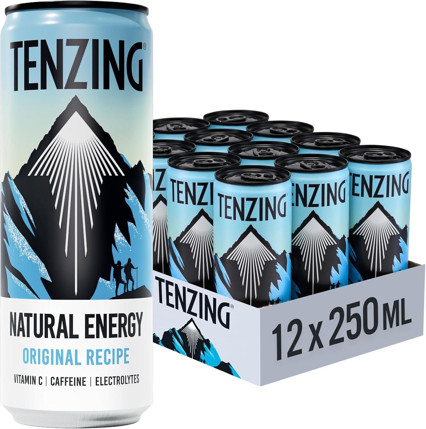 TENZING Original Energy Drink - 12 x 250ml Energy Drinks Cans