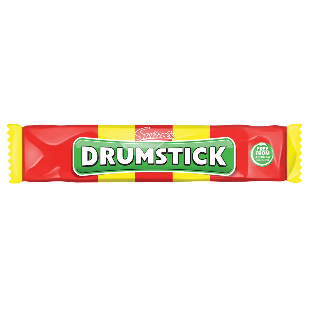 Swizzels Count Drumstick Flavour 60 Bars Single Pack Raspberry And Milk Chew Vegan Sweets