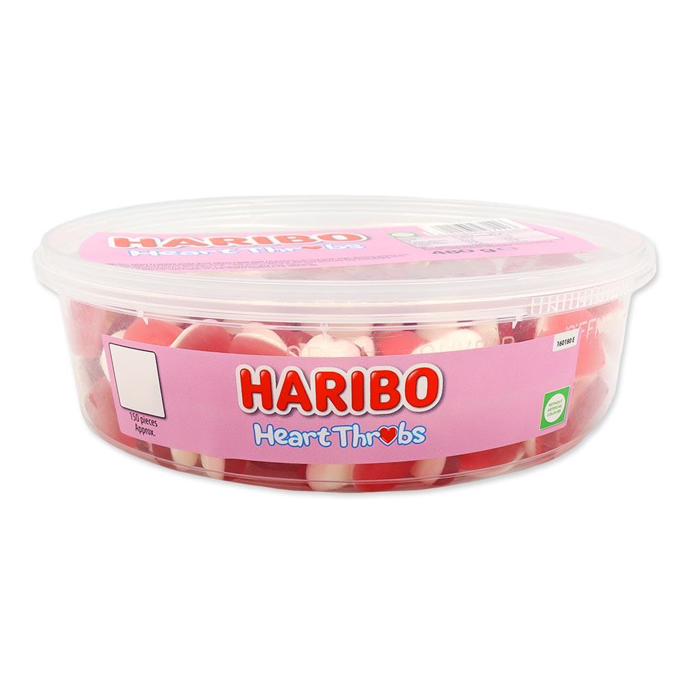 Haribo Heart Throbs Sweets 8 x 480g Tub Fruit And Foam Flavour Candy Share Size Tub For Parties And 
