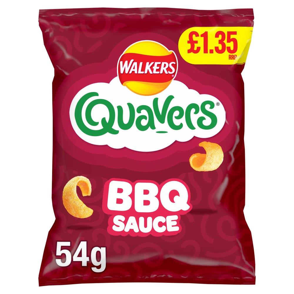 Walkers Quavers BBQ SAUCE Crisps 18 x 54g PMP