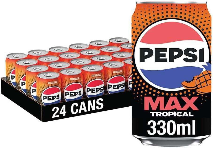 Pepsi Max Tropical Drink 24 x 330ml Cans