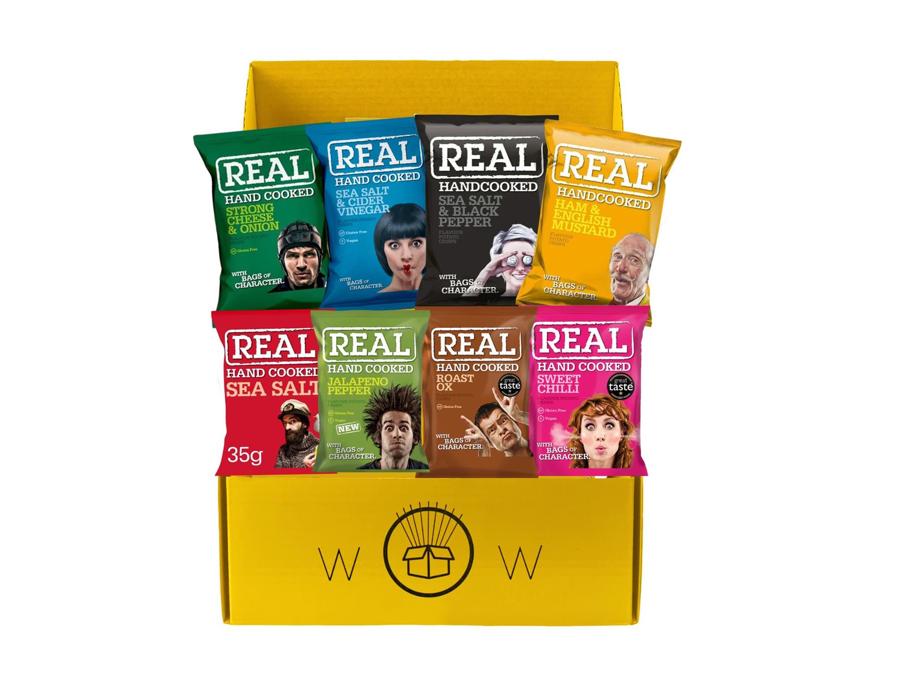 WowBoxMe Real Crisps Mixed Case 8 x 35g Bags
