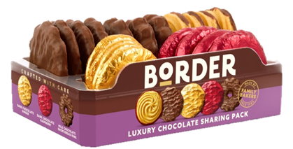 Border Luxury Chocolate Sharing Biscuits 1 x 365g Pack Suitable For Vegetarians