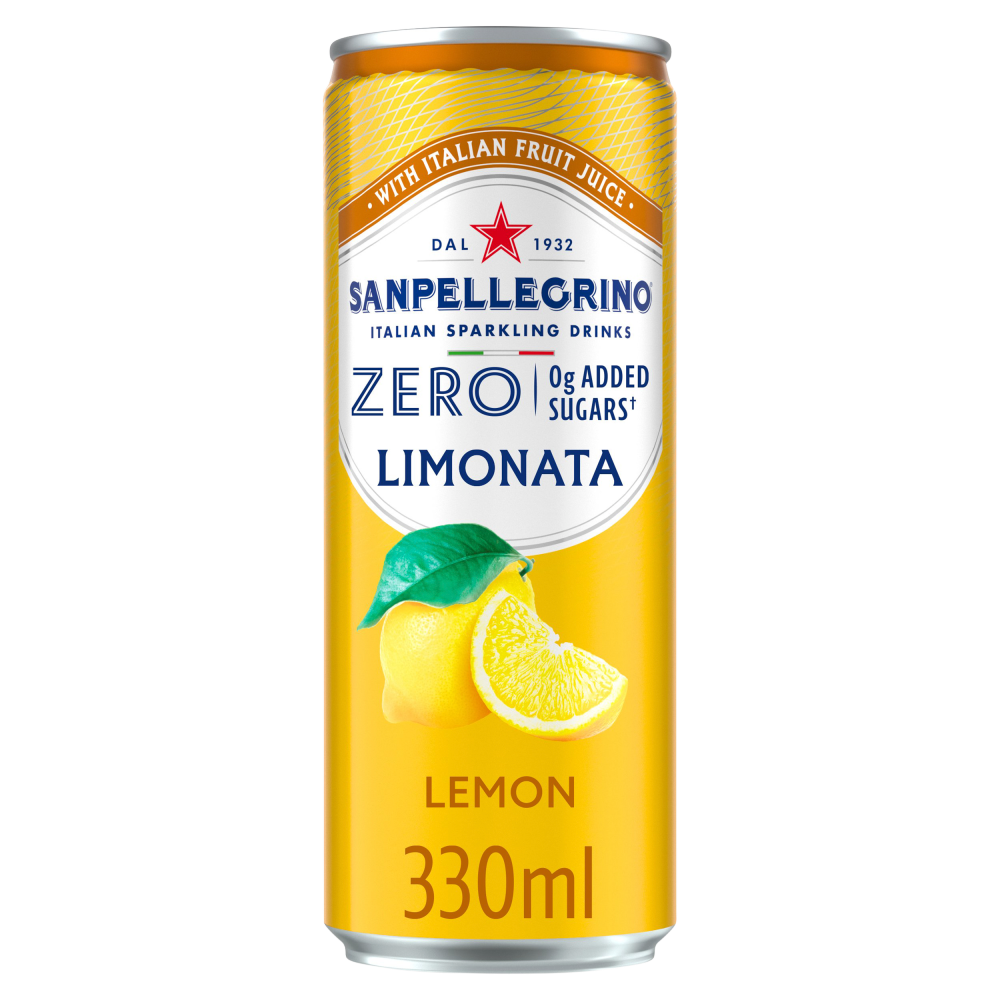 San Pellegrino ZERO Lemon 12  x 330ml Cans – Italian Sparkling Beverage