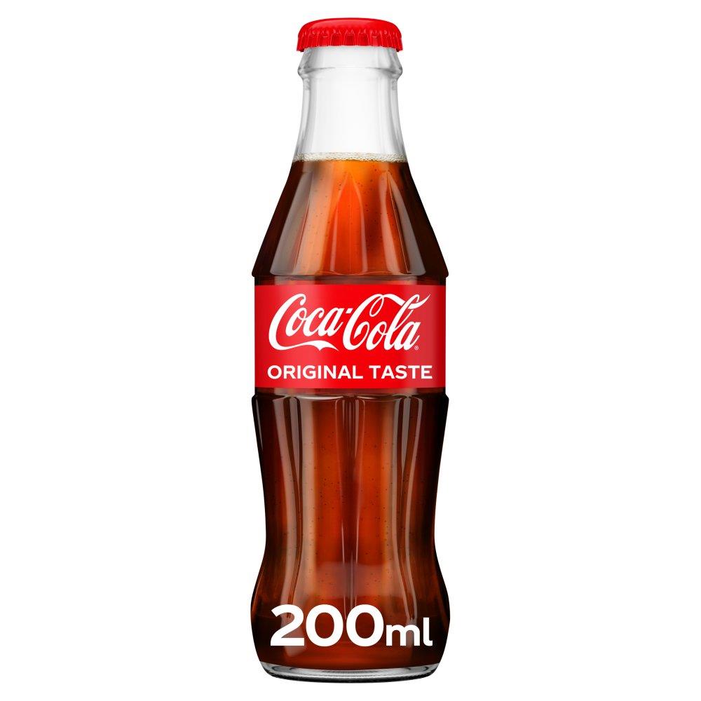 Coca Cola Original 24 X 200ml Small Glass Bottles Classic Fizzy Soft Drink