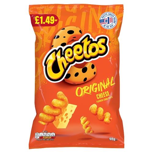 Cheetos Twisted Original Cheese 12 x 90g Corn Puffs Vegetarian Snack