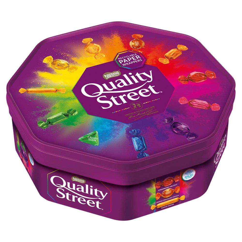Quality Street Chocolate Tubs 550g Tubs Iconic Assorted Sweets With Milk And Dark Chocolate