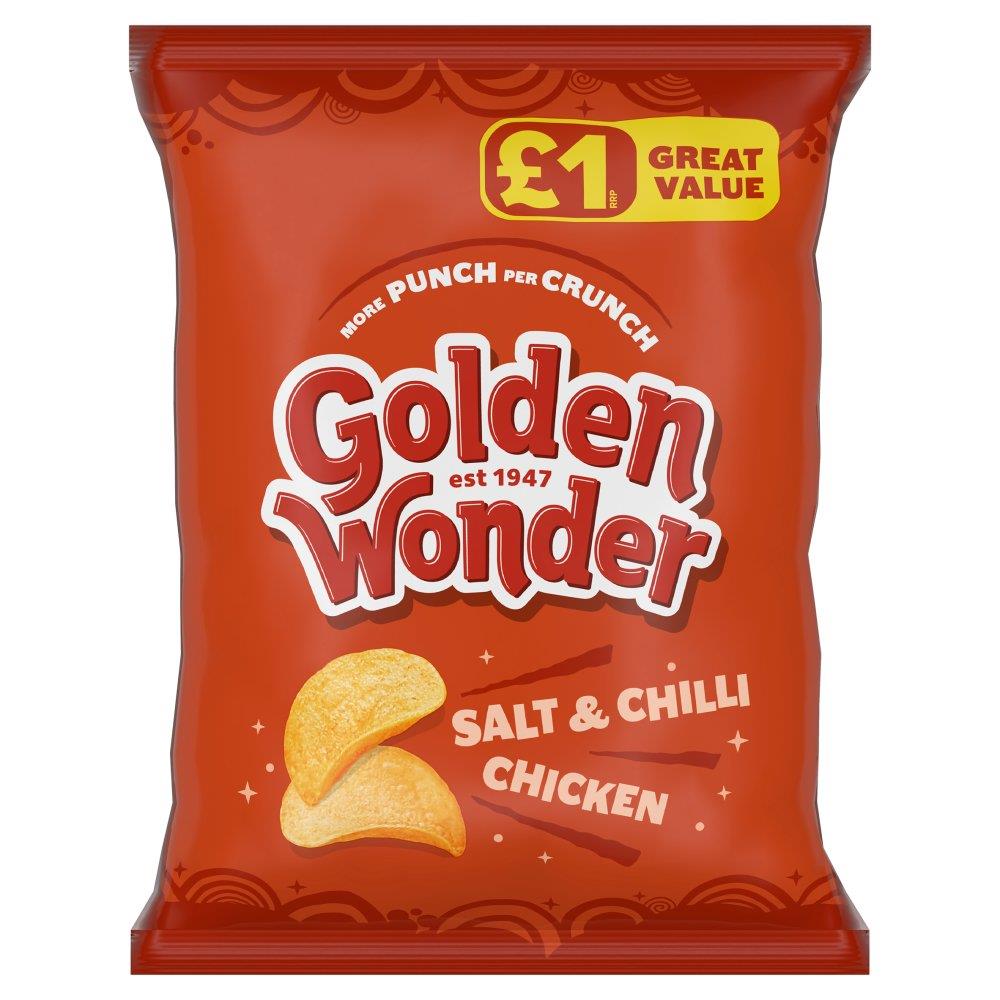 Golden Wonder Salt & Chilli Chicken Crisps 18 x 57g PMP Bags
