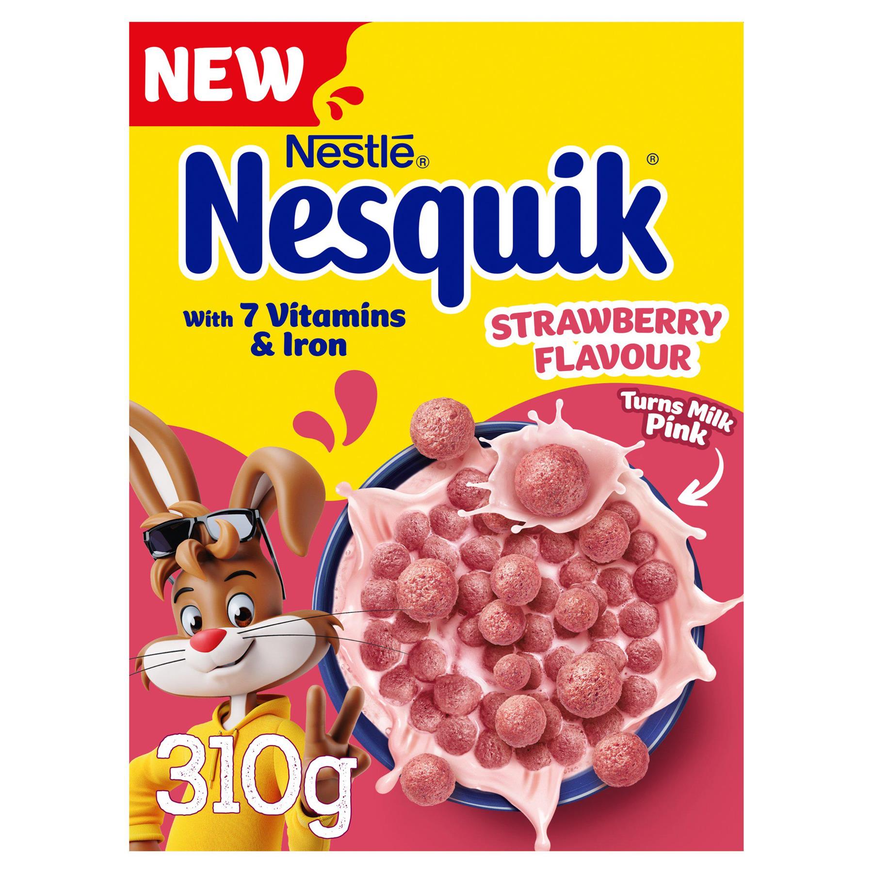 Nestle Nesquik Strawberry Flavoured Breakfast Cereal 310g Strawberry Cereal