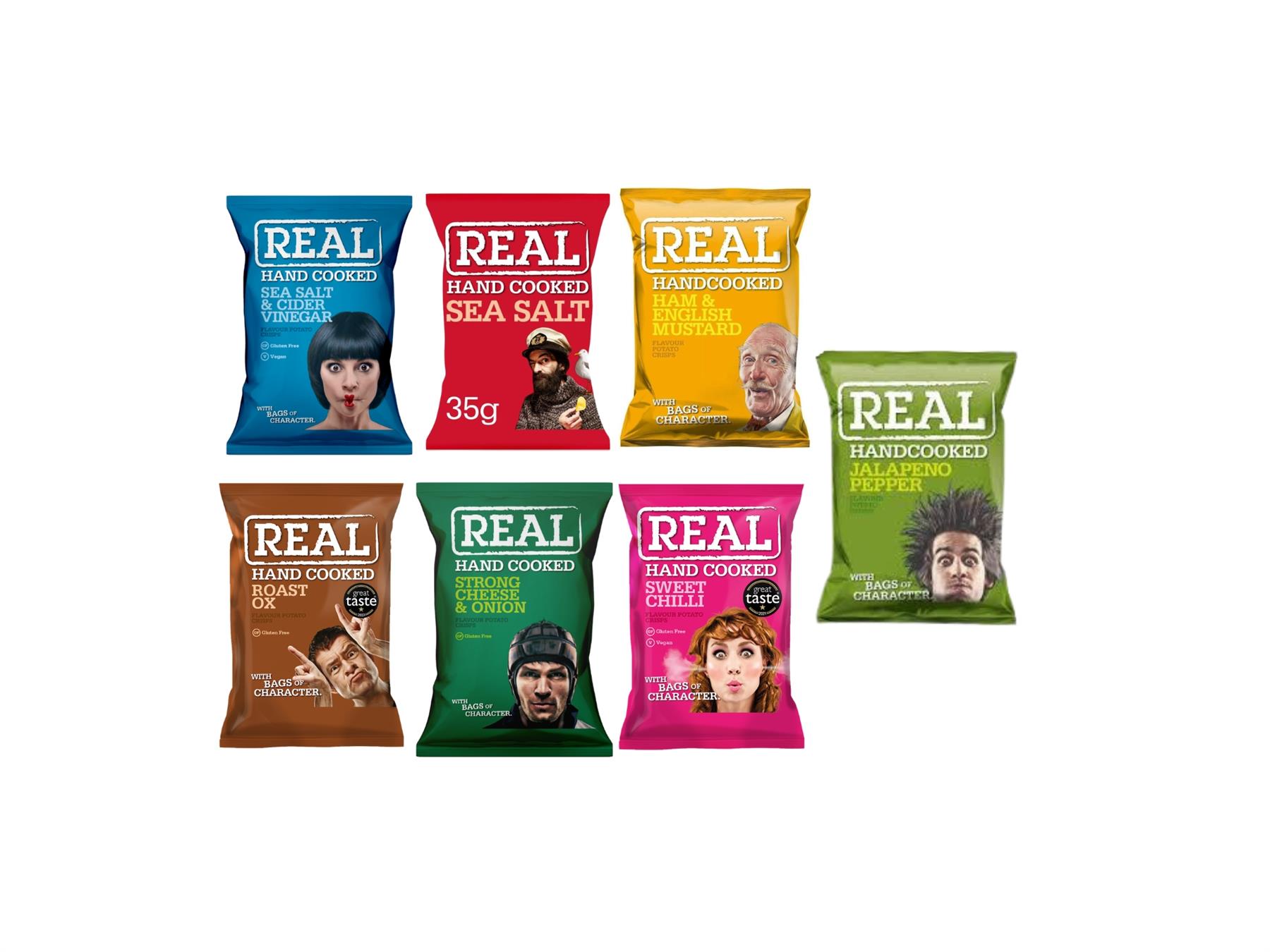 Real Crisps Mixed Case 24 x 35g Bags
