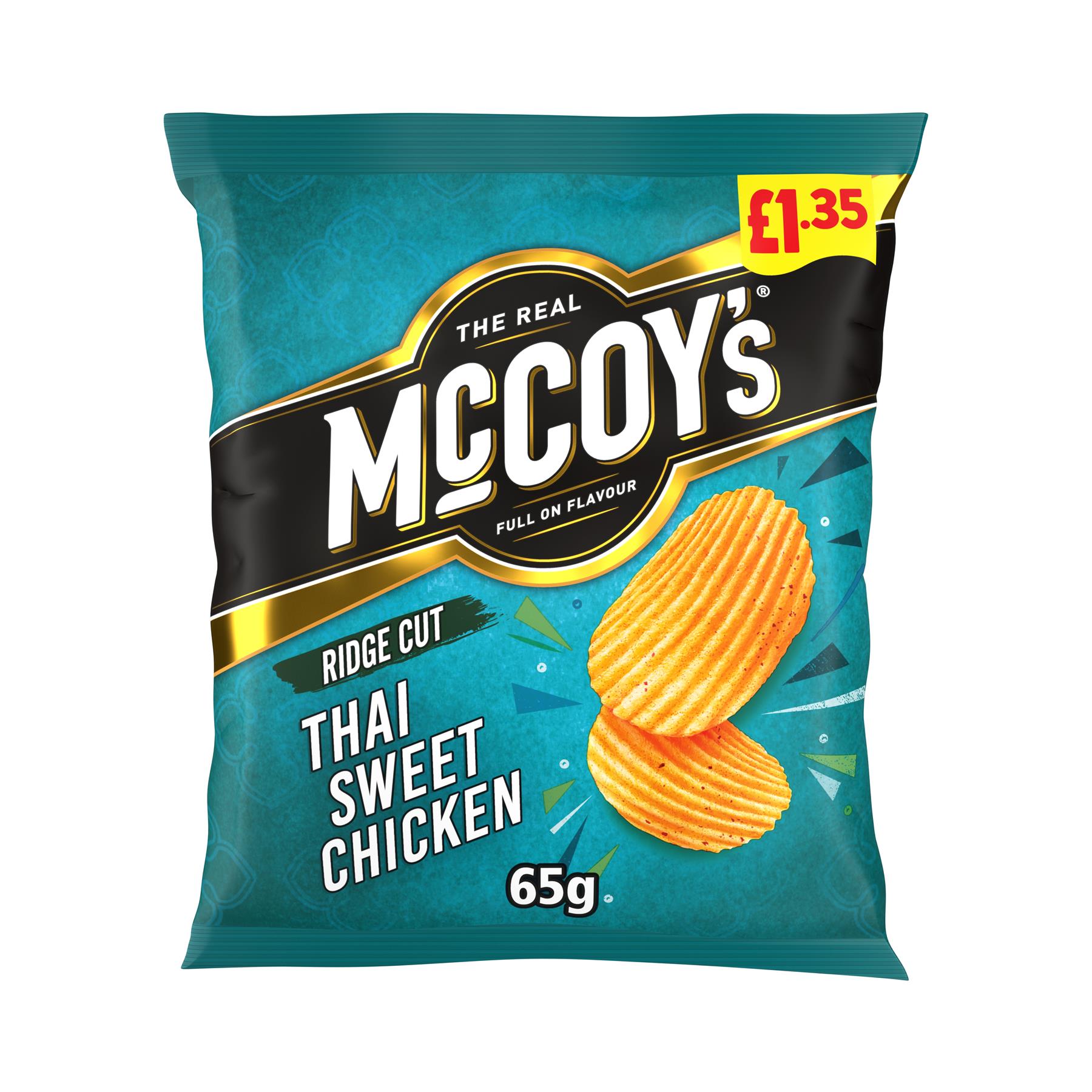 McCoy's Thai Sweet Chicken Crisps 20 x 65g PMP Bold Exotic Crunchy Snack Bags For Sharing