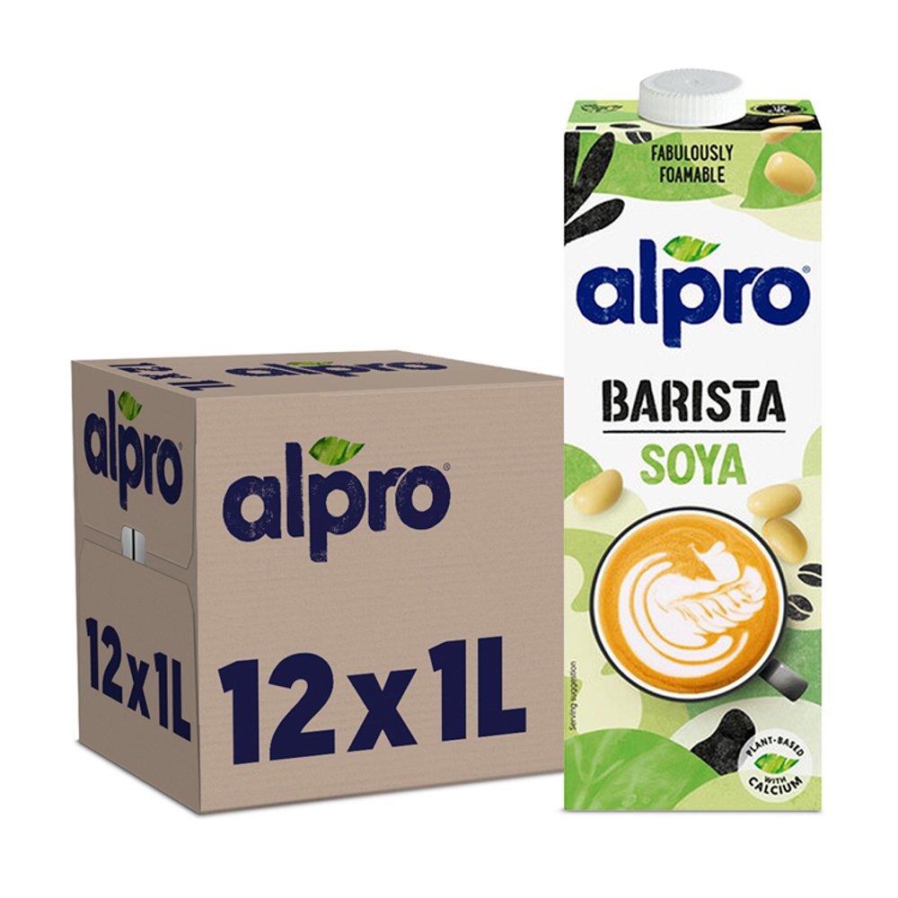 Alpro Barista Soya Drink 1L x 12 Packs Dairy Free Vegan Gluten Free Calcium Enriched Vitamins