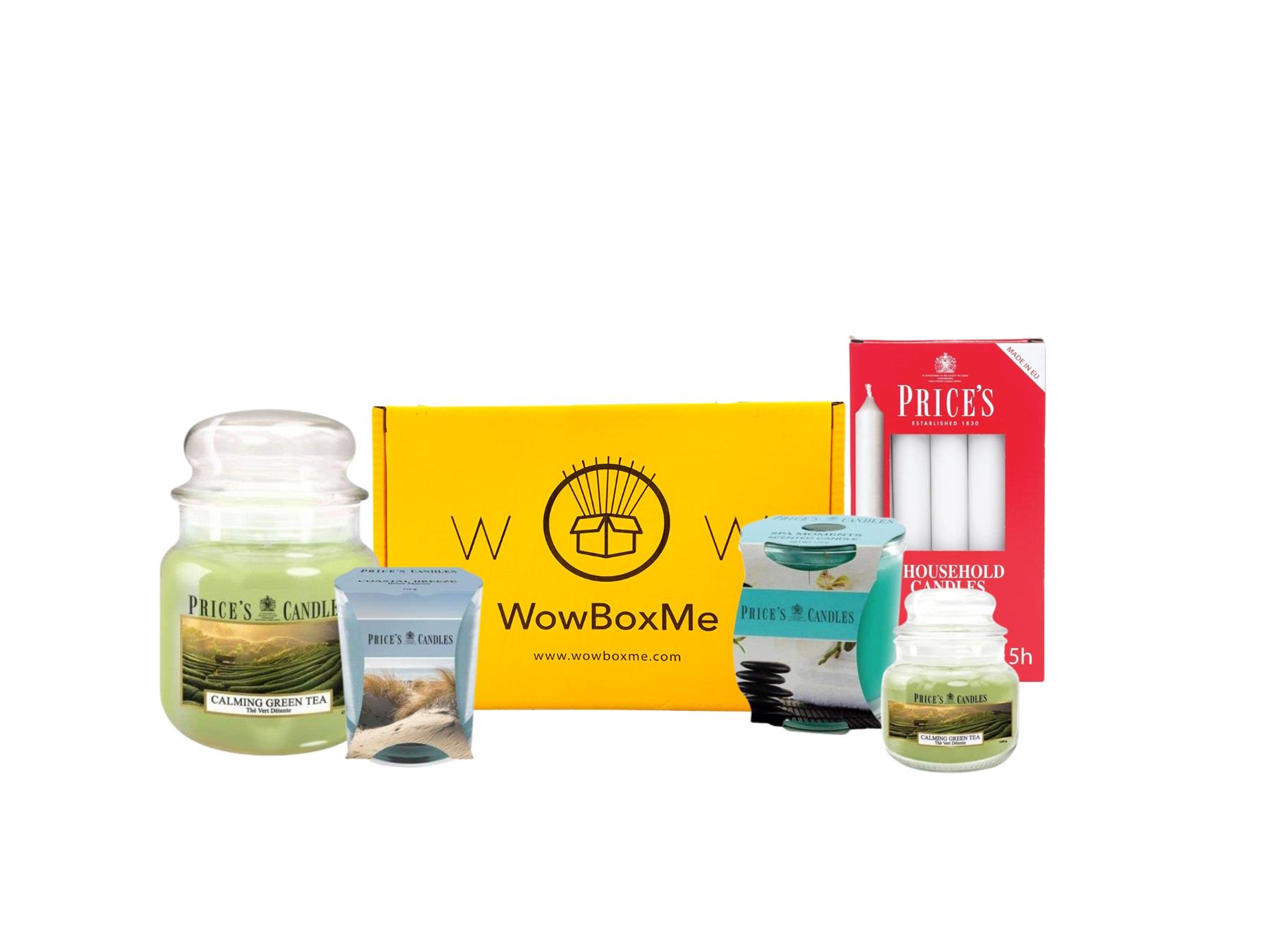WowBoxMe Mixed Candle Box Scented Jar Candle, Tealights & Household Candles Set