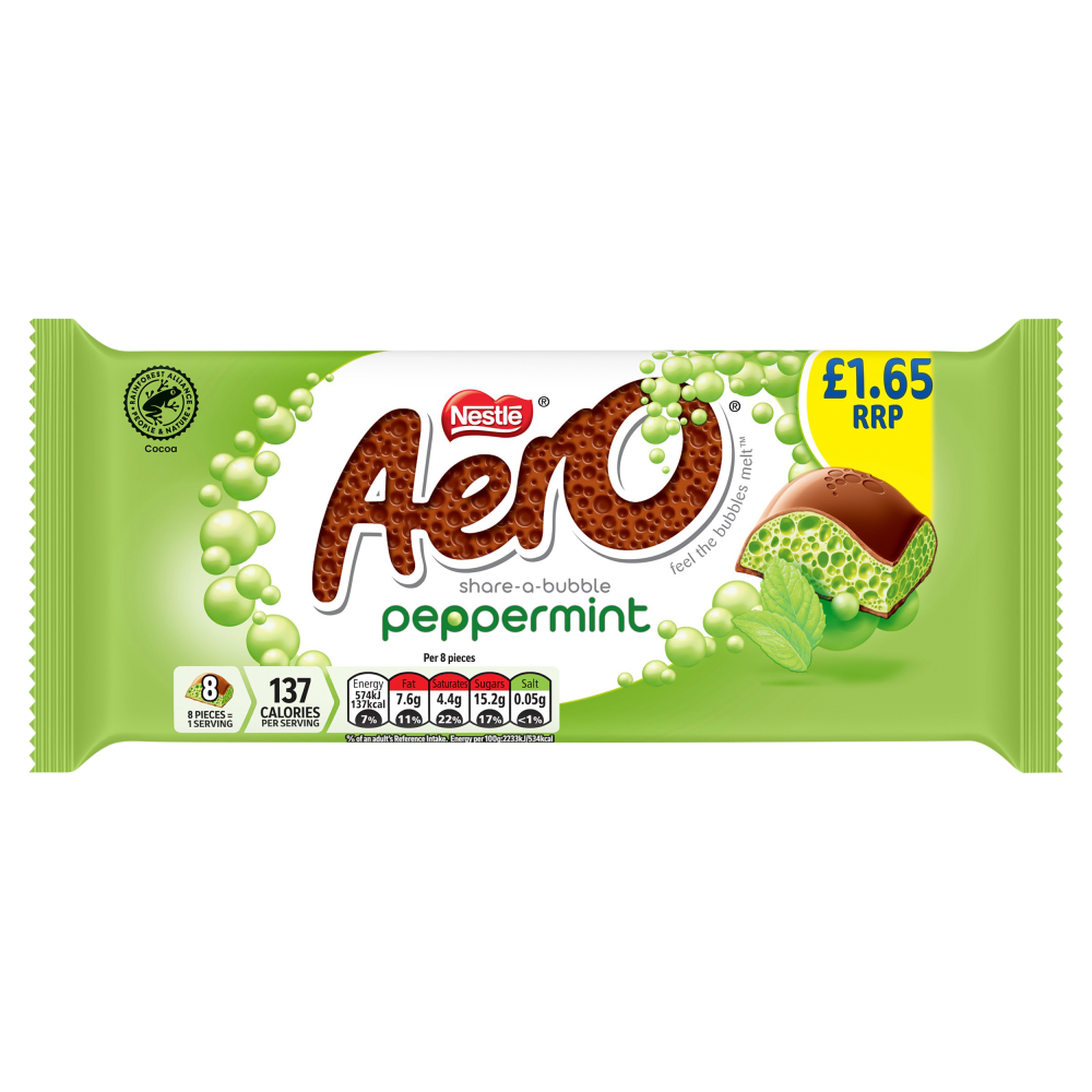 Aero PEPPERMINT MINT Chocolate Sharing 90g Bar