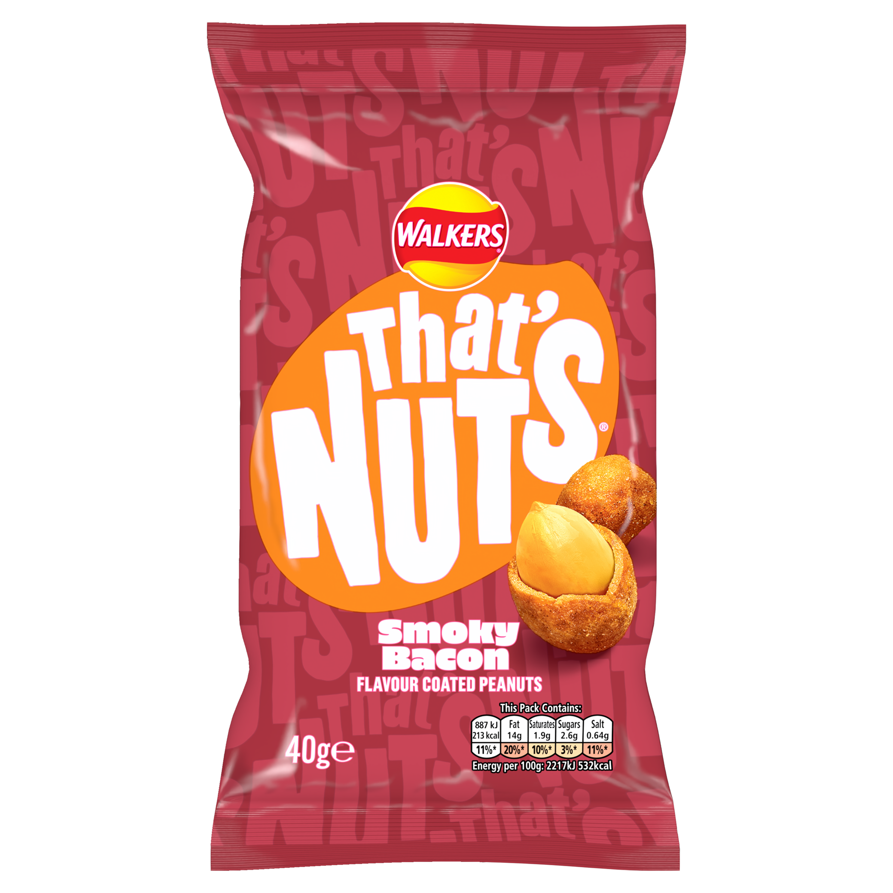 Walkers Thats Nuts Smoky Bacon Counter Top 20 x 40g Packs Sealed Fresh Grab And Go Snack