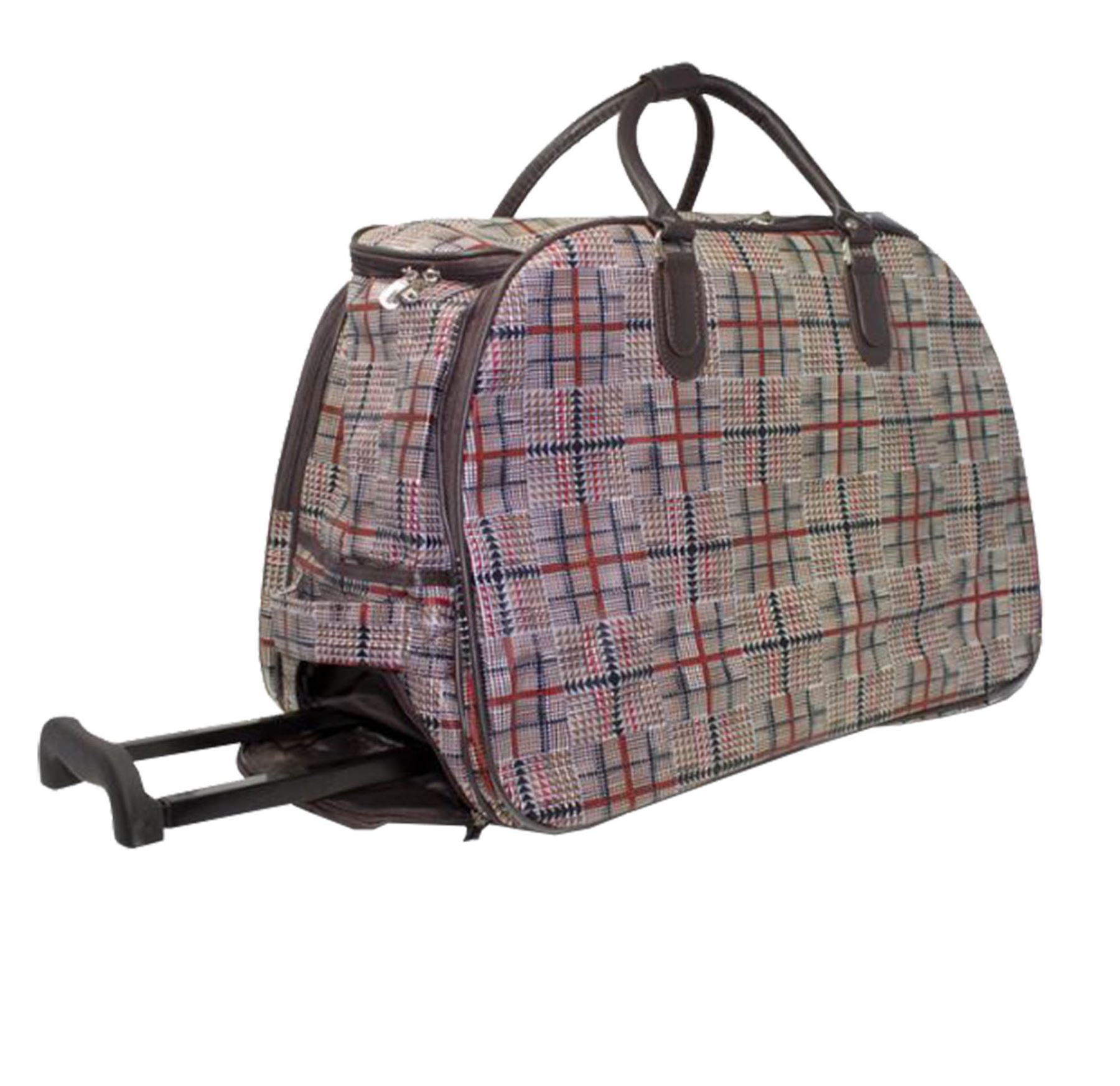 New Women/'s Licorne Plaid Imprimé Zèbre à roues sac de Voyage Holdall