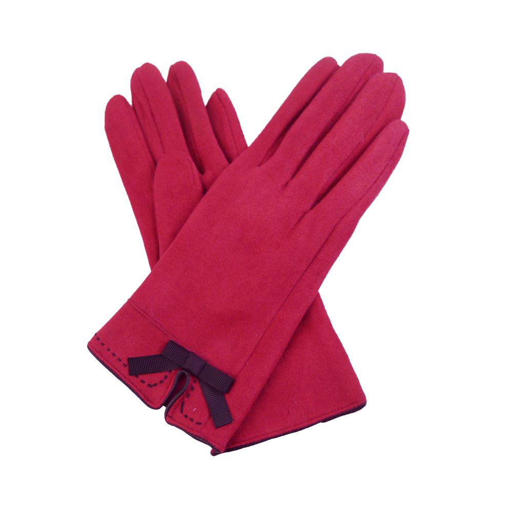 New Suedette Quilted Faux Leather Panel Ladies Winter Gloves