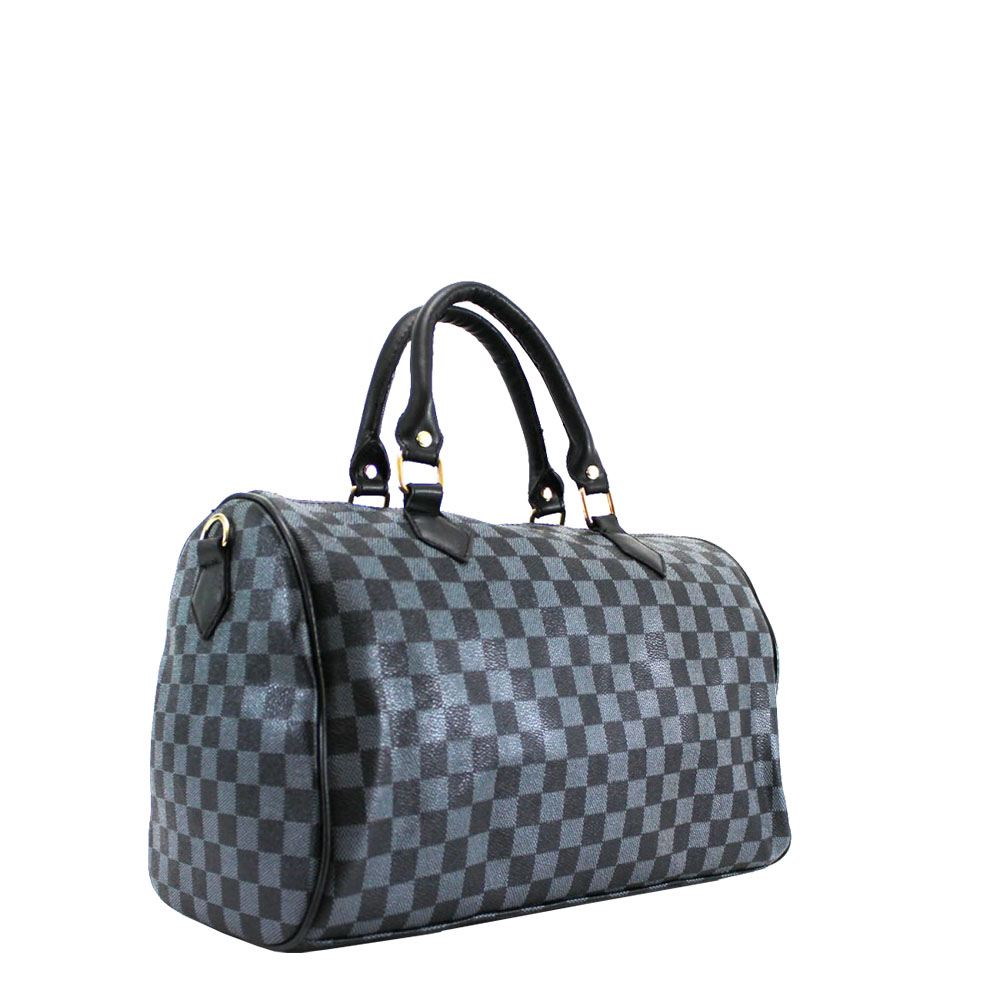 WOMENS NEW BARREL SHAPE FLORAL PRINT FAUX LEATHER DUFFEL SHOULDER BAG