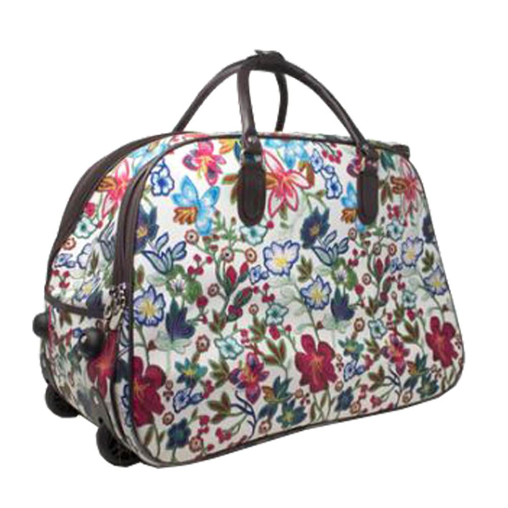New Women/'s Travel Holdall Moto Filles Imprimé Vacances Valise À Roulettes Bagage