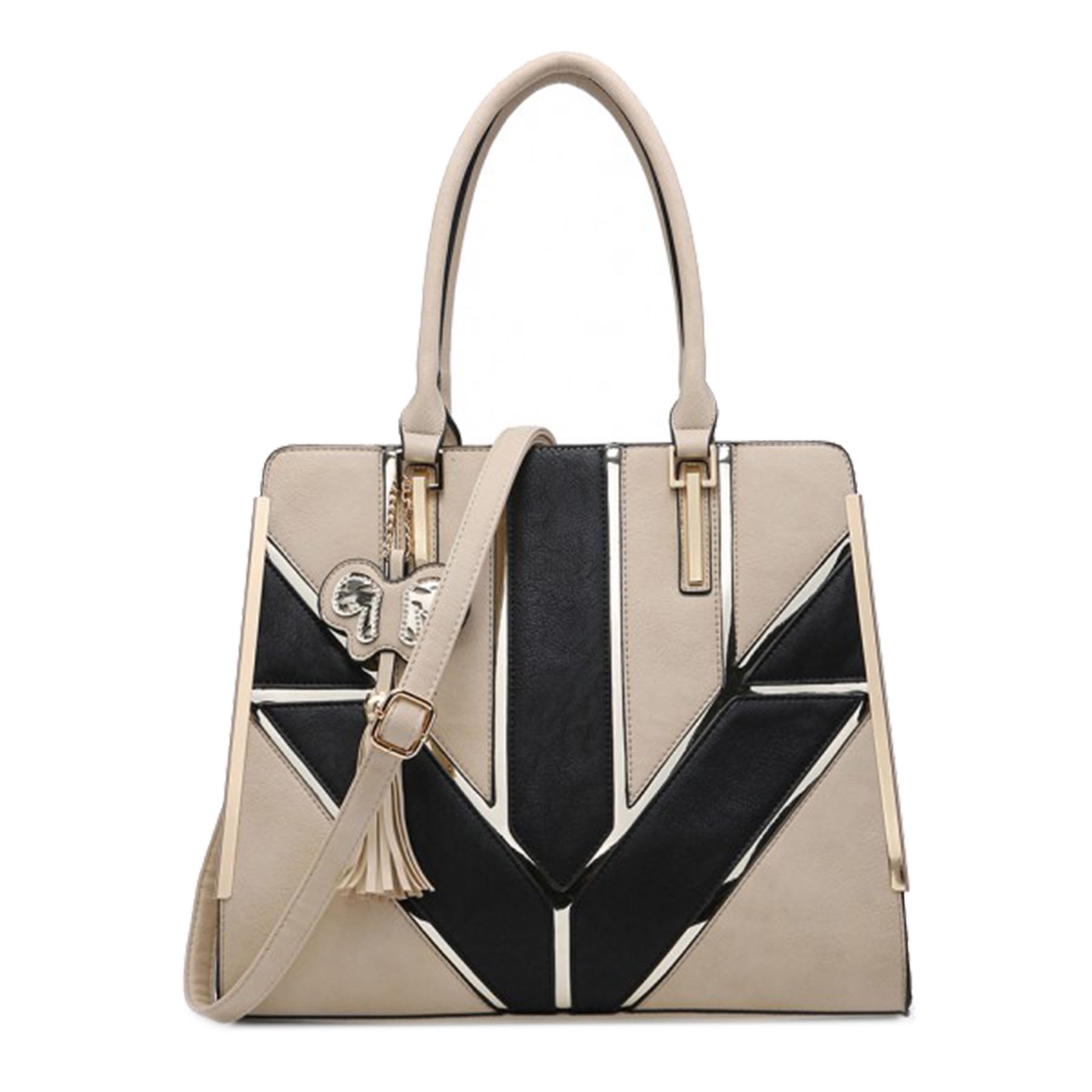 rosa tracolla a grigio Charm Women's Beige New nero rosa regolabile Detail Borsa Chain Nappa Butterfly giallo chiaro nxgZgw78q0