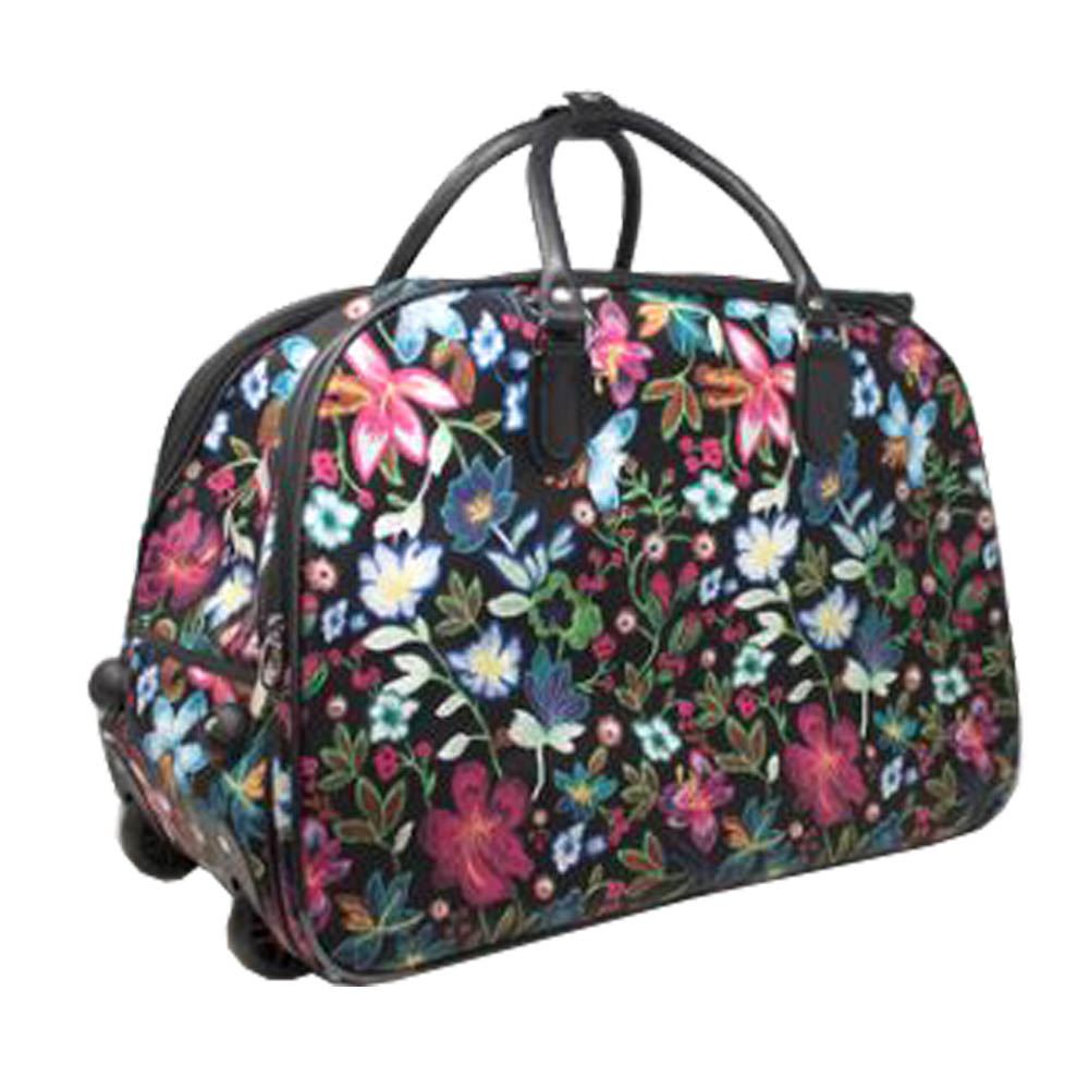 New Women/'s Travel Holdall Moto Filles Imprimé Vacances Valise À Roulettes Bagage