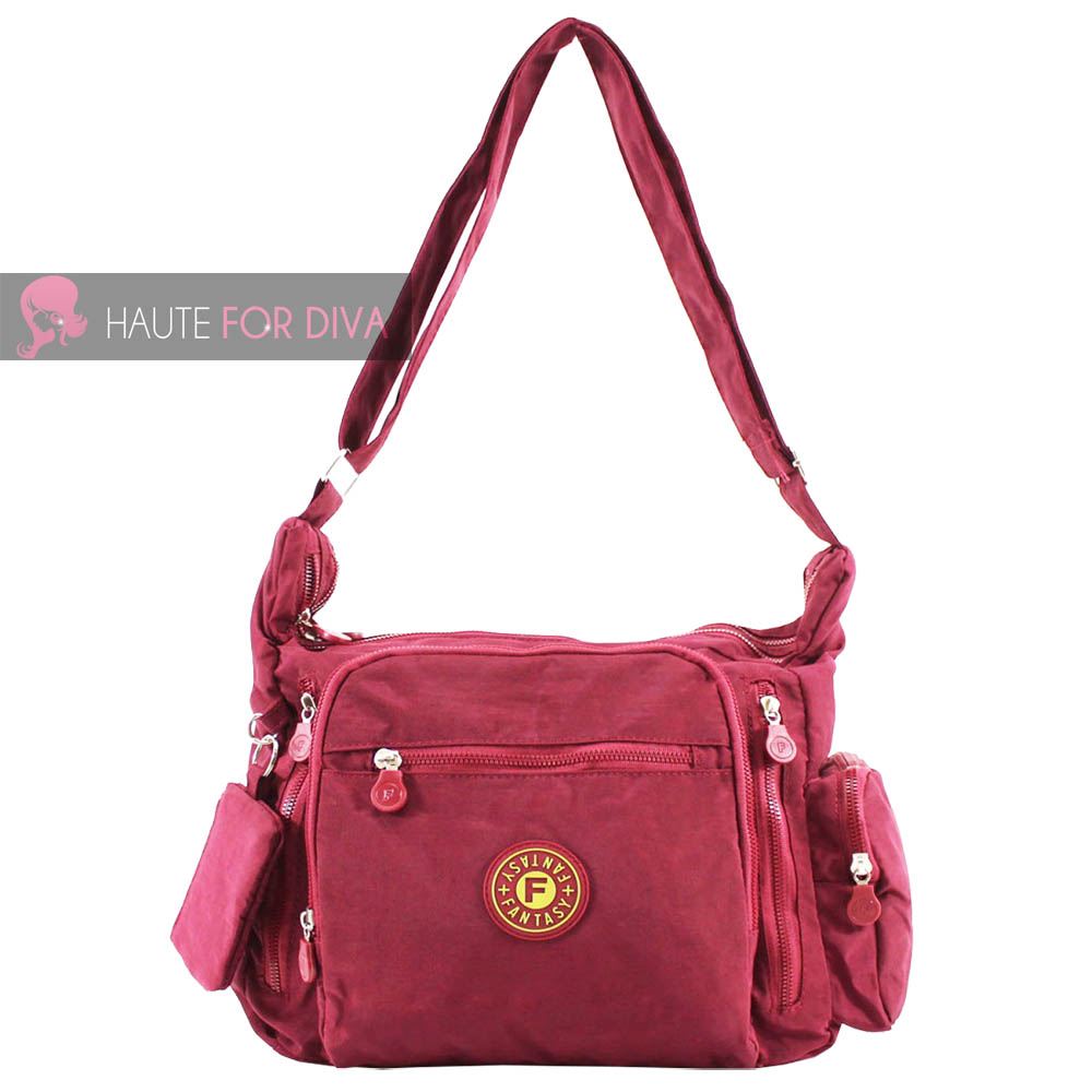 WOMENS MENS NYLON WATERPROOF LIGHTWEIGHT FESTIVAL TRAVEL CROSSBODY BAG