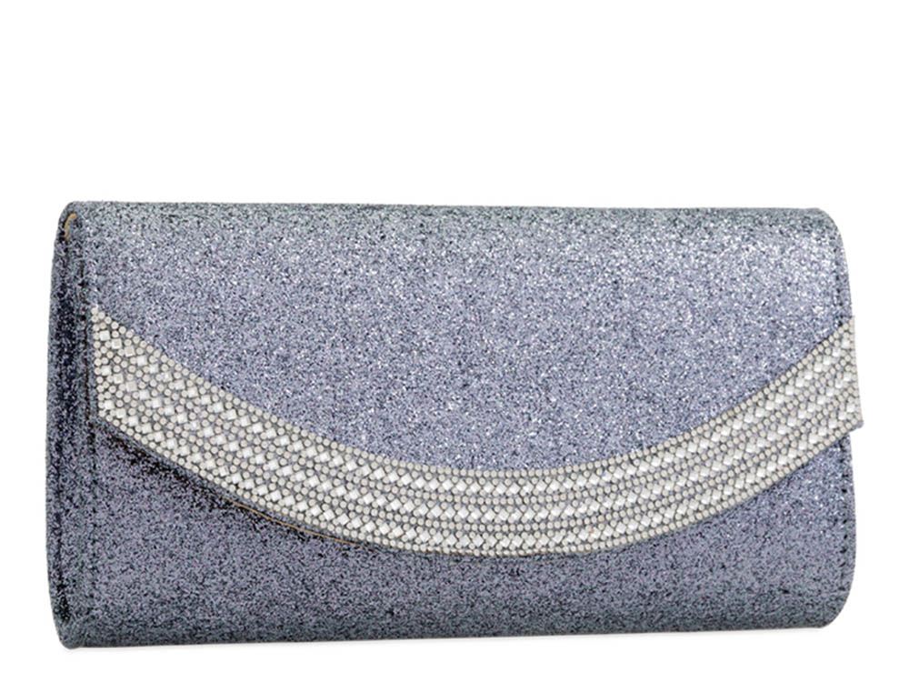 New Diamante Embellishment Glitter Ladies Bridal Formal Clutch Bag Purse