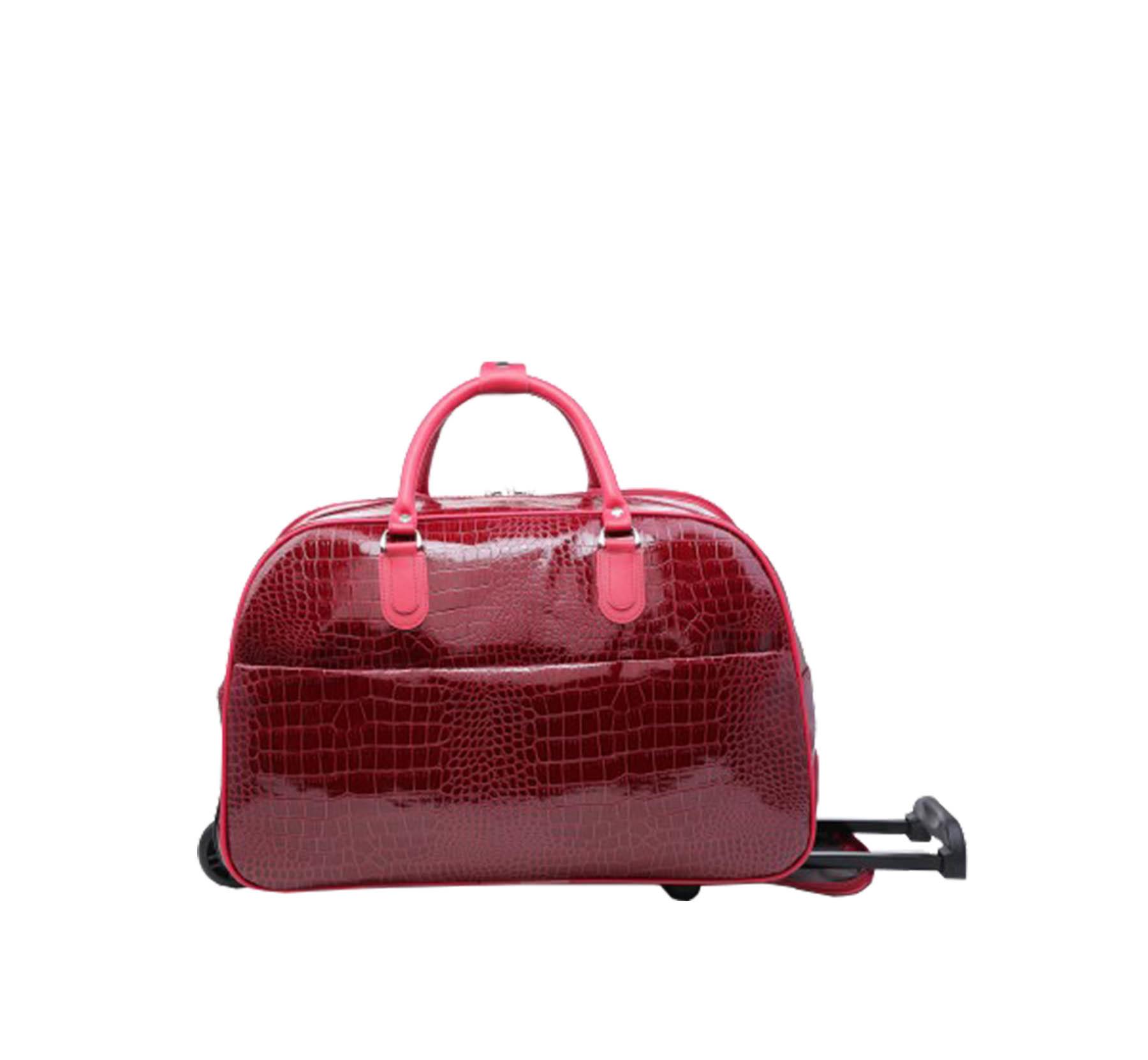 Nouveau Femme en Cuir Synthétique à Motifs Mock Croc Travel Luggage Holdall