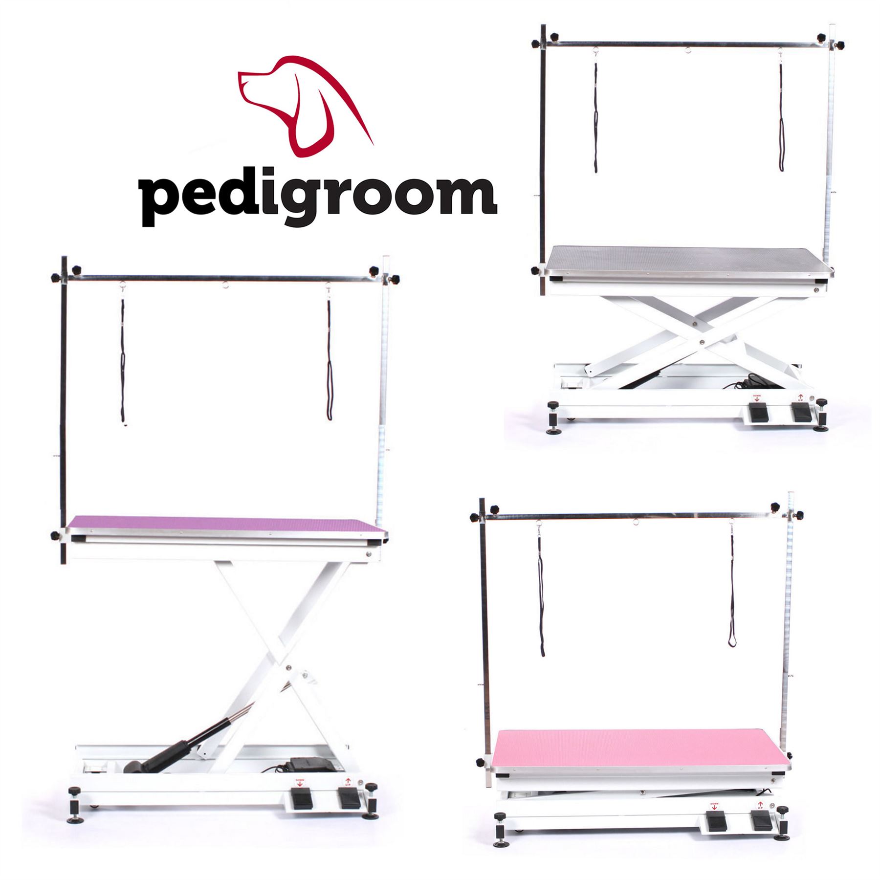 Dog Grooming Table Electric with H Frame Bar by Pedigroom Professional