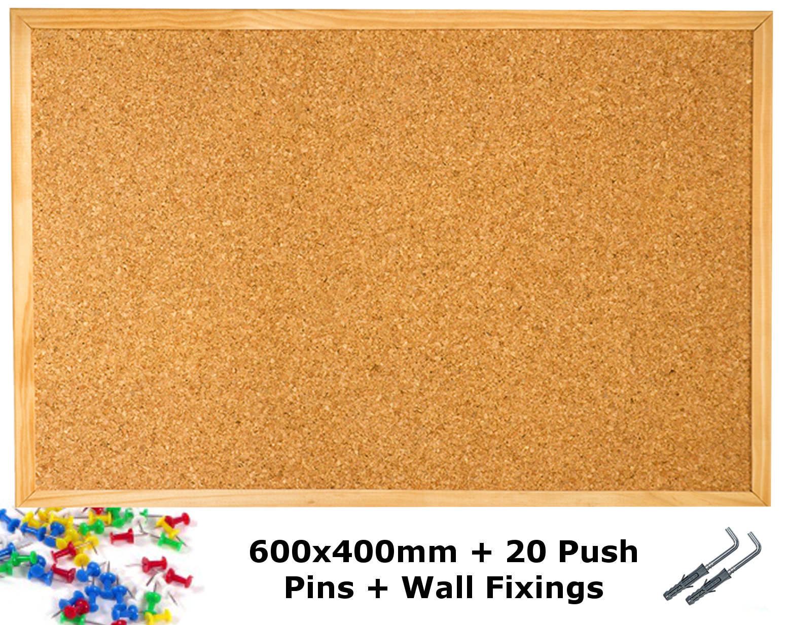 Cork Pin Message Notice Board Wooden Frame Office Memo School Pinboard