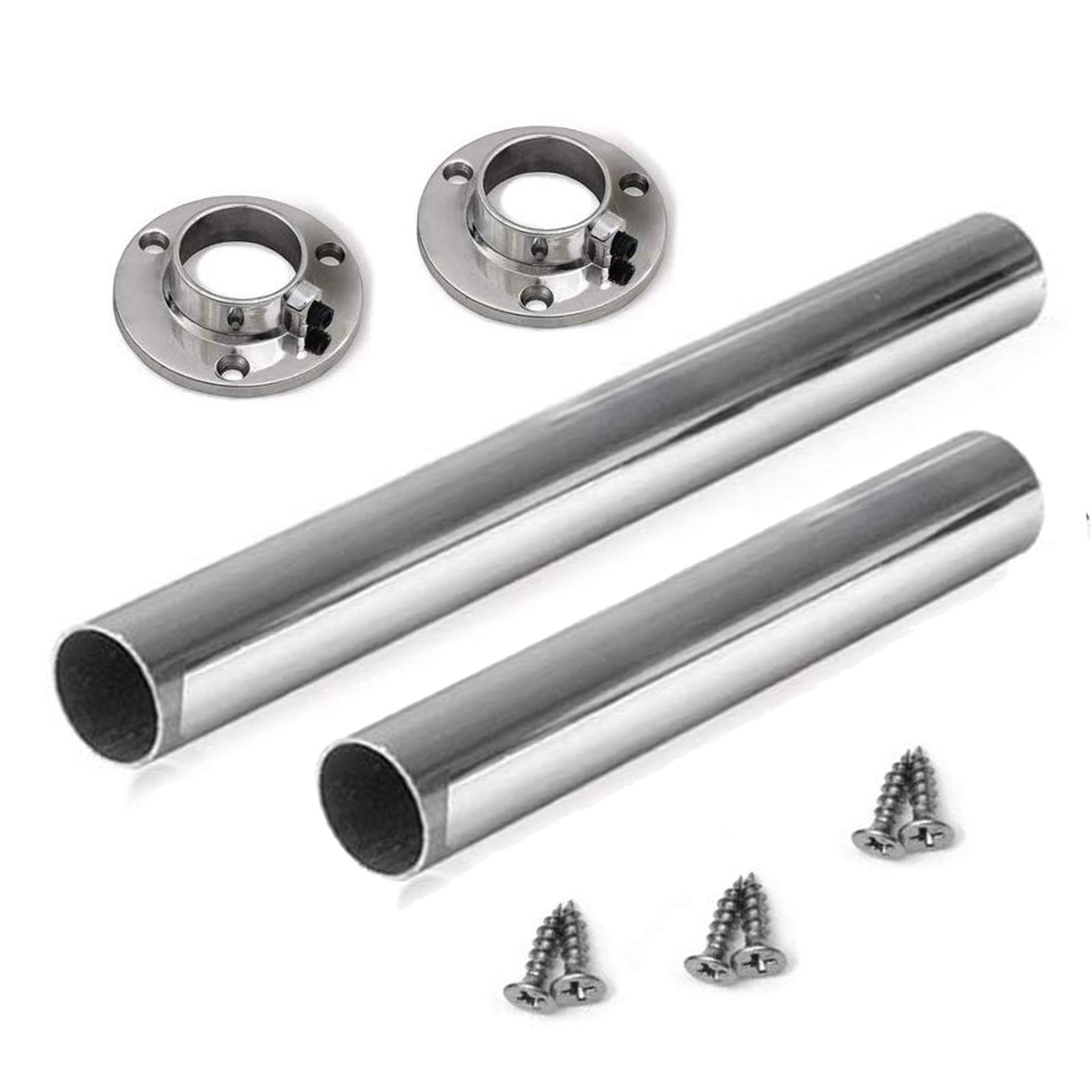 Homecentre Round Chrome Wardrobe Rail 25mm Clothes Hanging Hanger