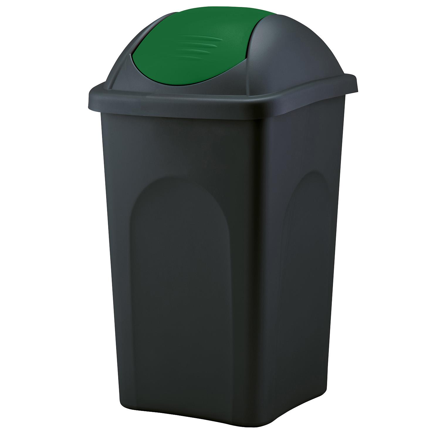Swing Lidded Colour 30L 60L Recycling General Waste Bin Kitchen Garage