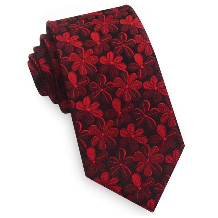 Patterned Floral Ties | White Flower Tie | Skinny Black Tie | Slim Pastel Blue - Picture 5 of 29