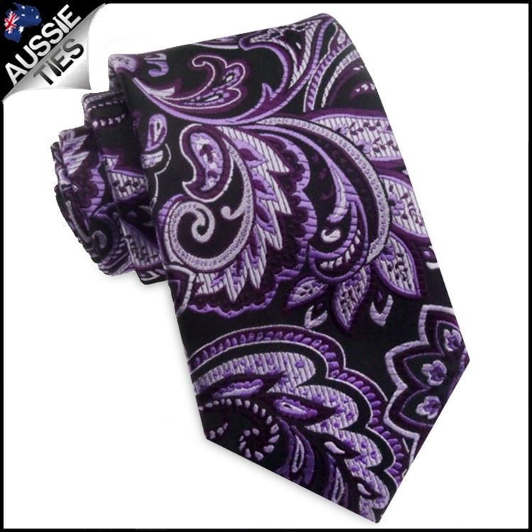 Patterned Floral Ties | White Flower Tie | Skinny Black Tie | Slim Pastel Blue - Picture 4 of 29
