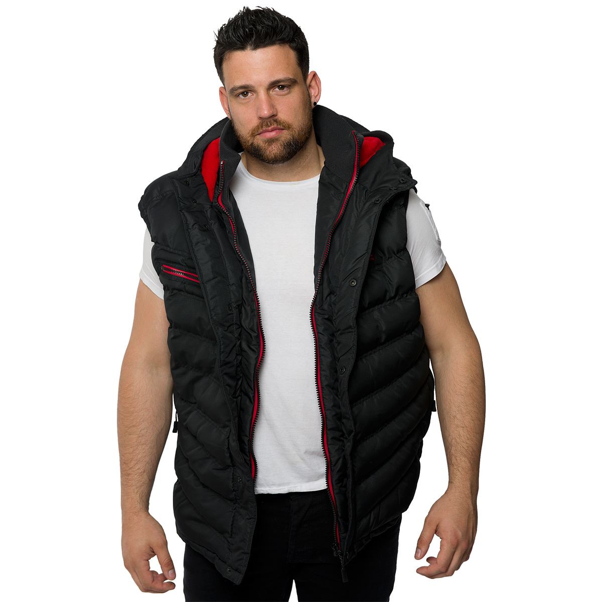 Kangol Mens Plus Size Gilet Body Warmer Sleeveless Puffa Jacket Hooded