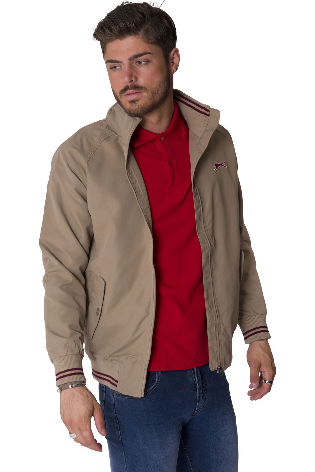 SLAZENGER NEW MENS RETRO VINTAGE COAT HARRINGTON BOMBER ZIP UP JACKET S
