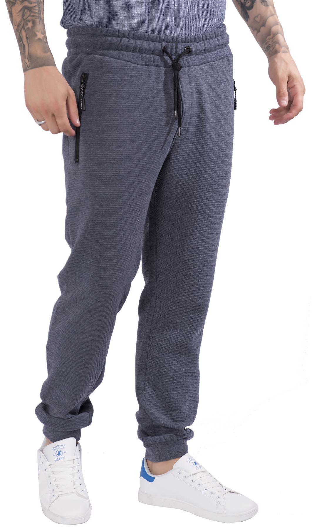 KANGOL MENS CUFFED JOGGER TRACKSUIT BOTTOMS DRAWSTRING ELASTICATED