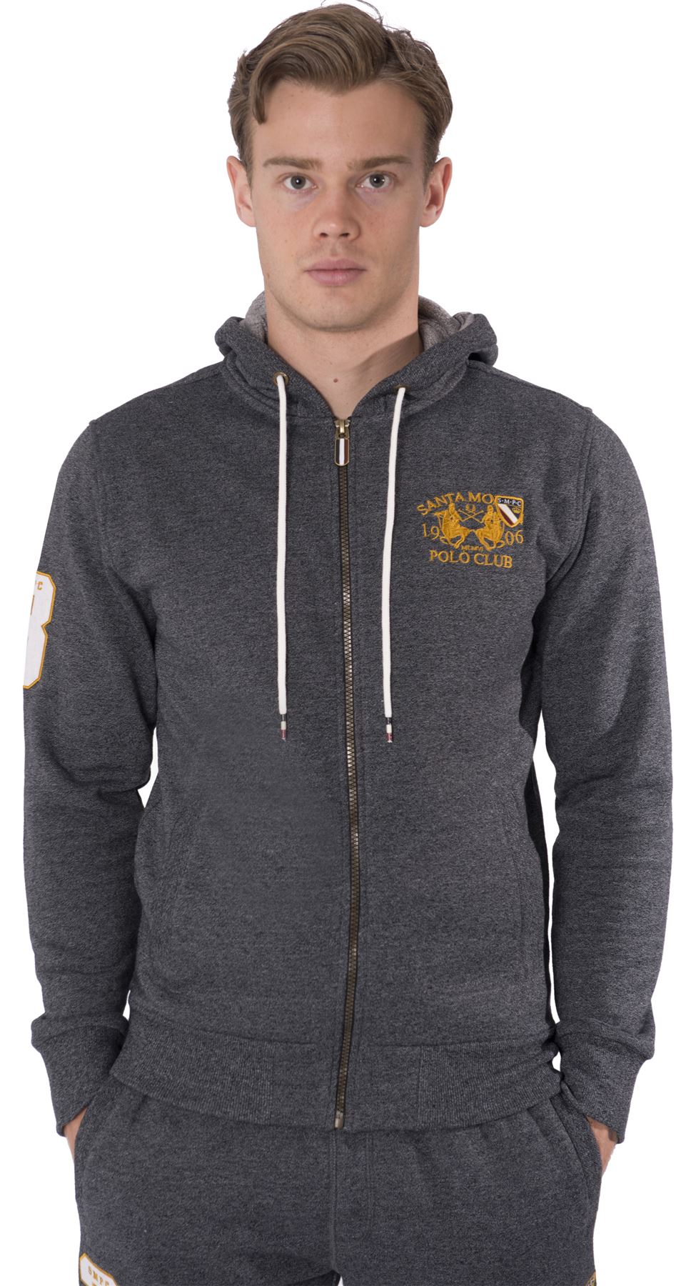 Santa Monica Polo Club Mens Zip Up Hoodie Sweatshirt Hoody Tracksuit