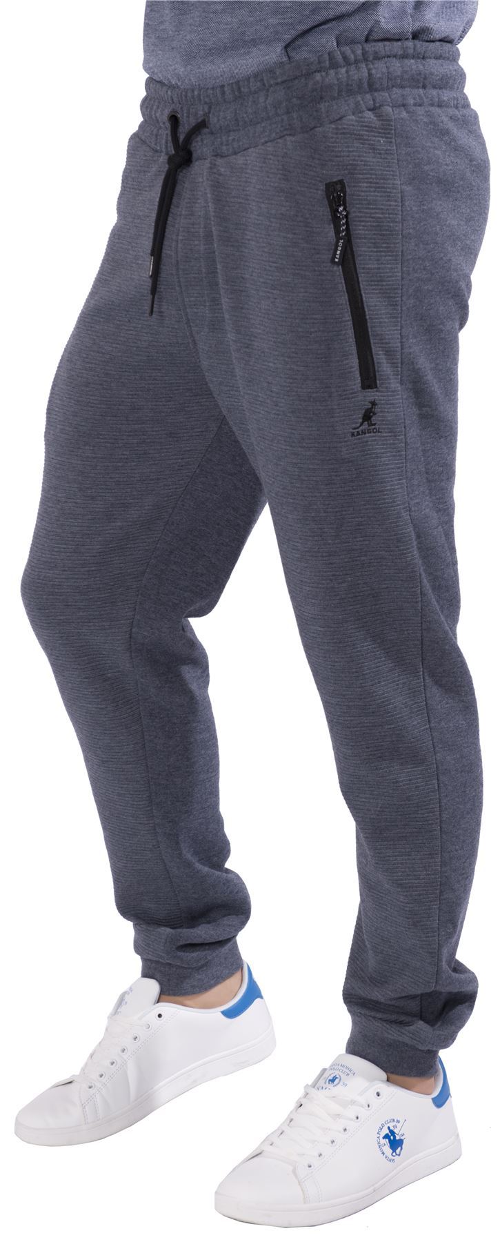 KANGOL MENS CUFFED JOGGER TRACKSUIT BOTTOMS DRAWSTRING ELASTICATED