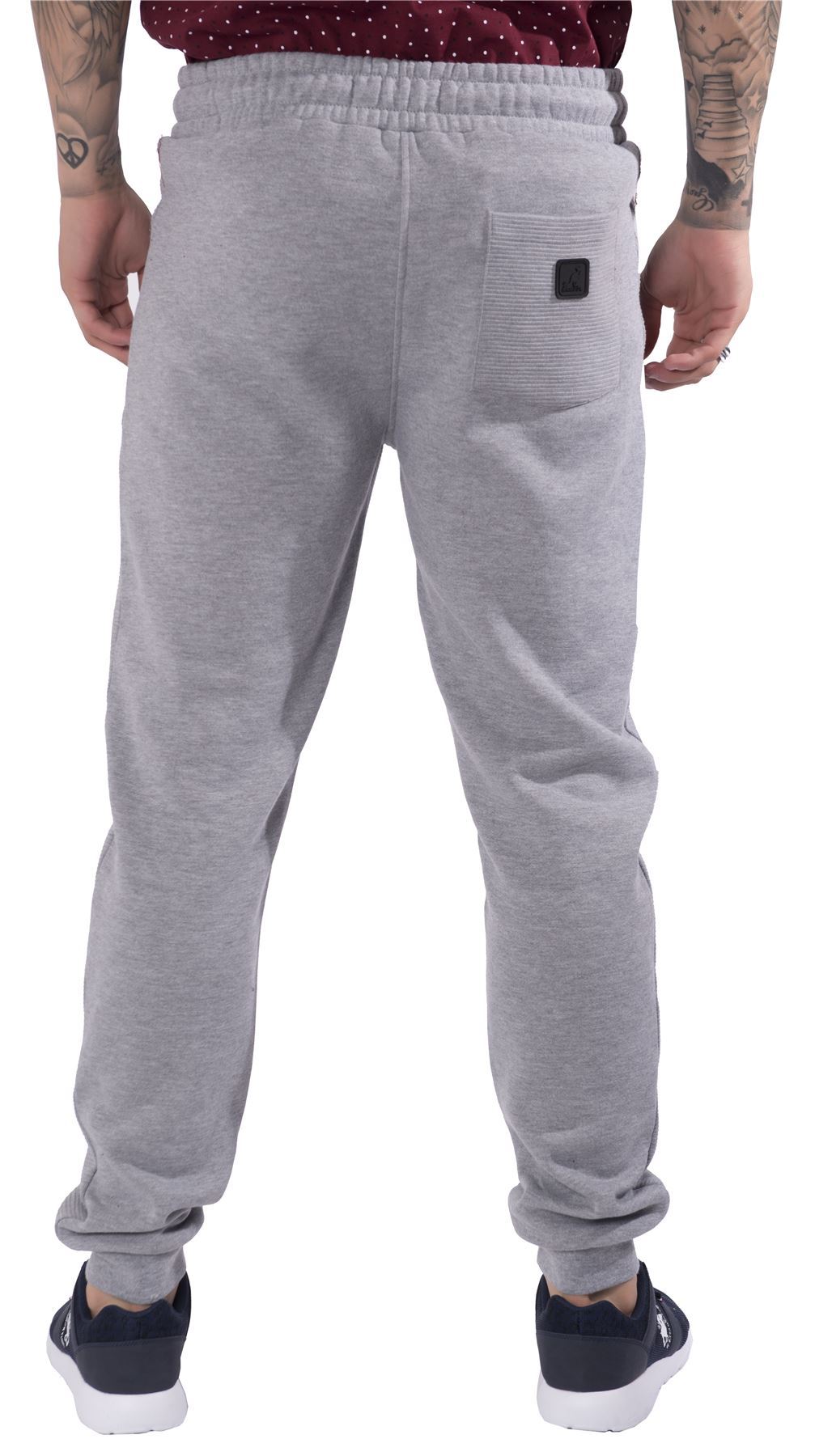 KANGOL MENS CUFFED JOGGER TRACKSUIT BOTTOMS DRAWSTRING ELASTICATED