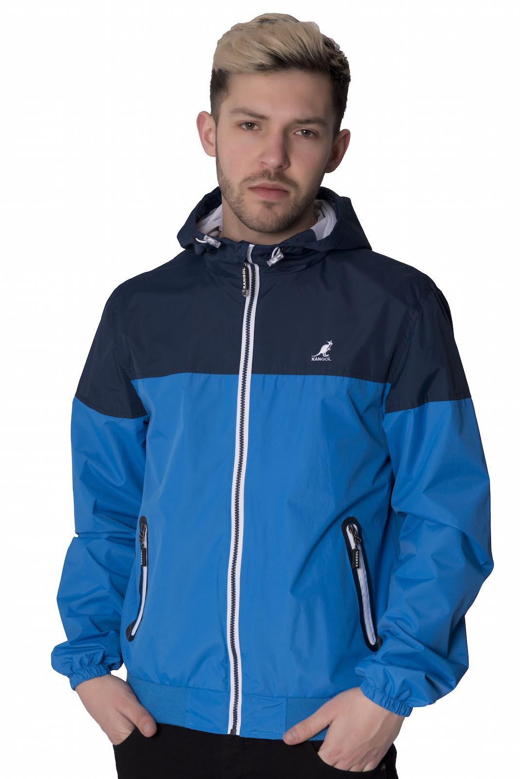 Kangol Mens Zip Up Hooded Summer Casual Jacket Light Weight Water