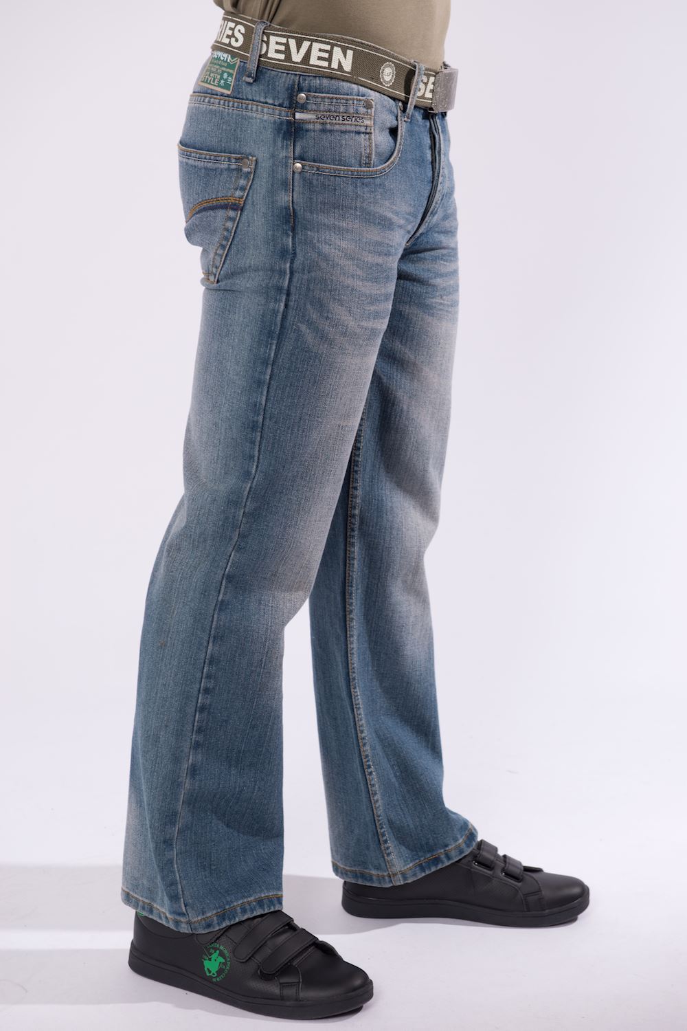 Loyalty & Faith Mens Designer Bootcut Button Fly Denim Jeans With Free