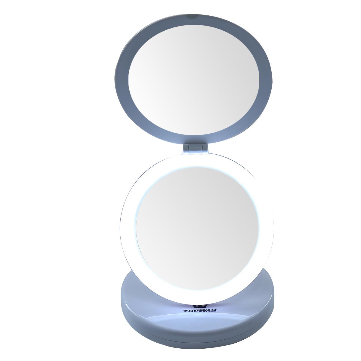 TOPWAY portable LED Travel Mirror portable LED Makeup Mirror with light