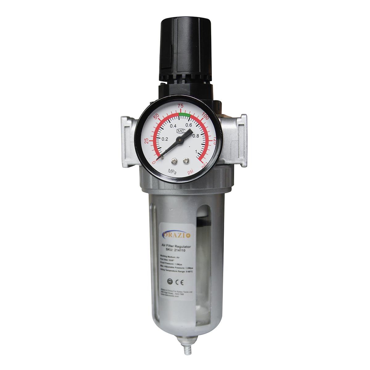 214110 Air Filter Regulator Pneumatic Tool 3/8" W/ Gauge eBay