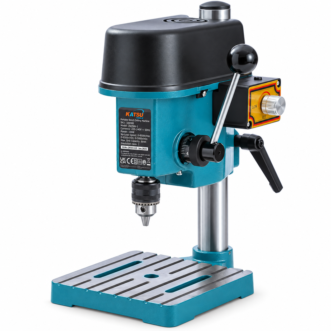 Mini Bench Drill Press Fully Adjustable Speed 100W 7000RPM 6.5mm