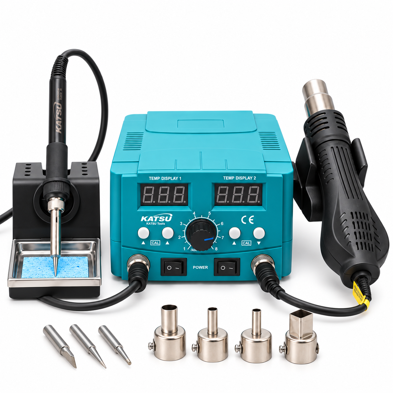 312080 2 In 1 Electric Digital Display Heating Gun Soldering Iron Station