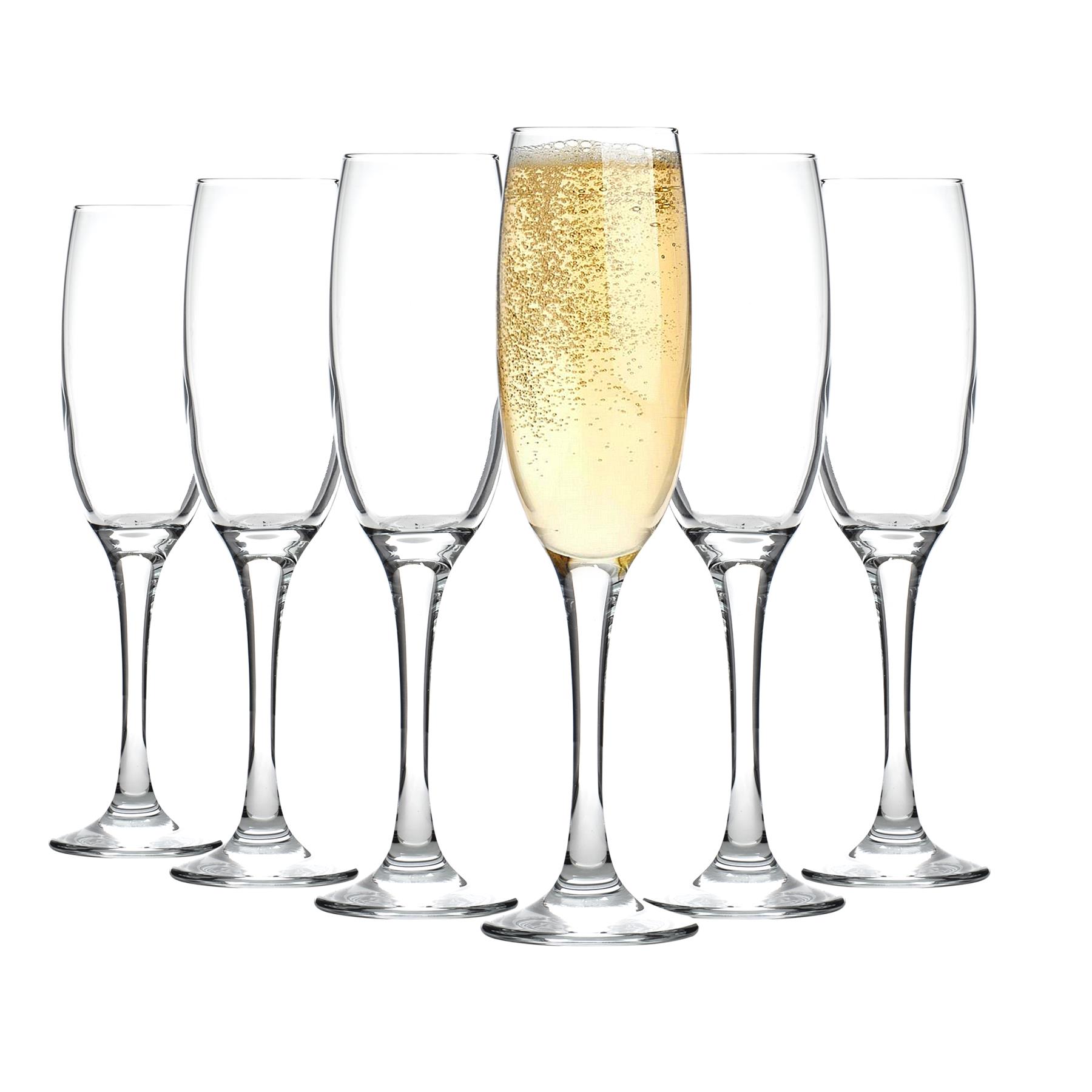 Lav Unisex Clear Venue Glass Champagne Flutes - 220Ml - Pack Of 6 - Image 2