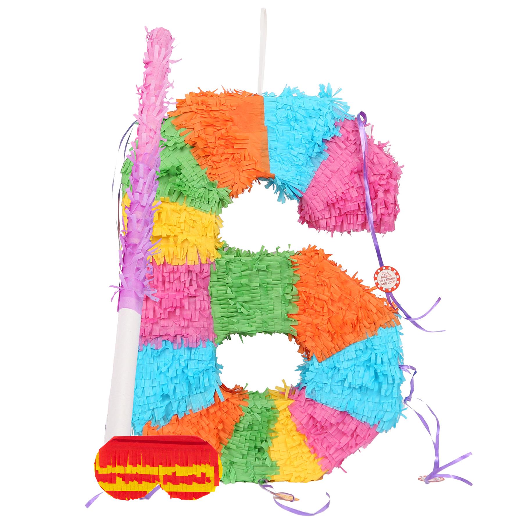 Party Pinatas Set with Stick & Blindfold Pink Stick Birthday Party Game - Picture 40 of 148