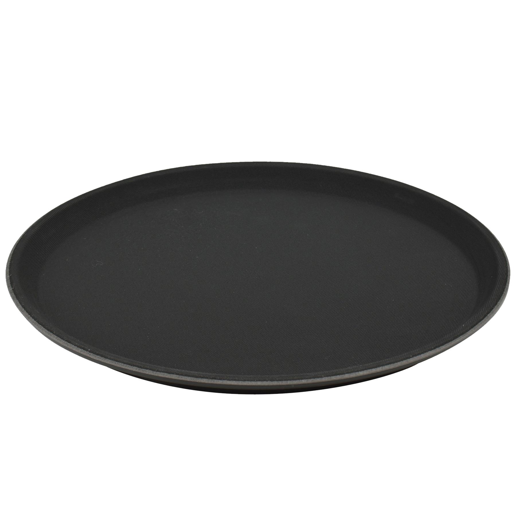 Round Drinks Tray Plastic Non Slip Waiter Serving Drinks Food 28cm
